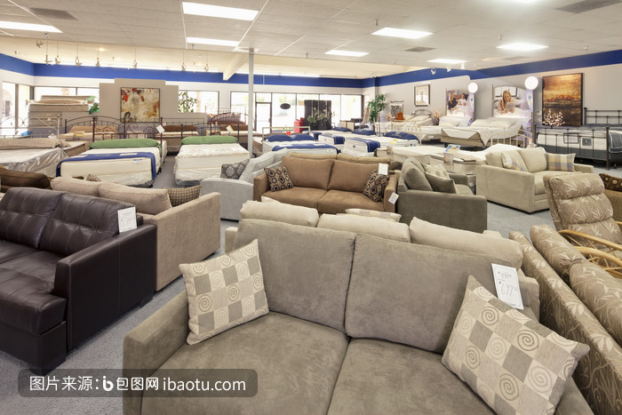 家具店里的沙發攝影圖